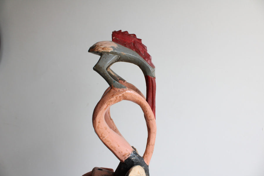 Máscara decorativa en madera pájaro