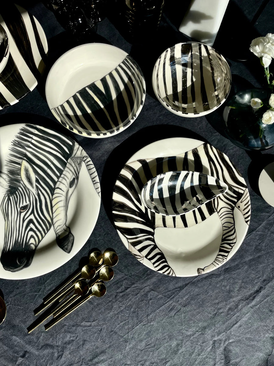 Zebra dessert plates (2 plates)