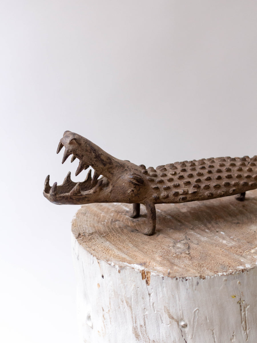 Crocodile en bronze